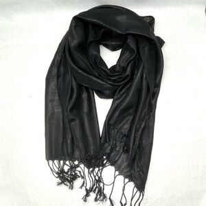Black metallic long scarf